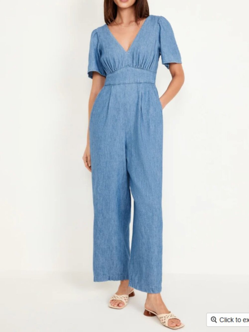 BNWT  Size Large Old Navy Waist-Defined Puff-Sleeve Jumpsuit